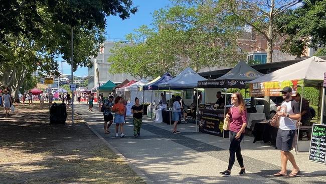 Crowds at Jan Powers New Farm markets are well down today.