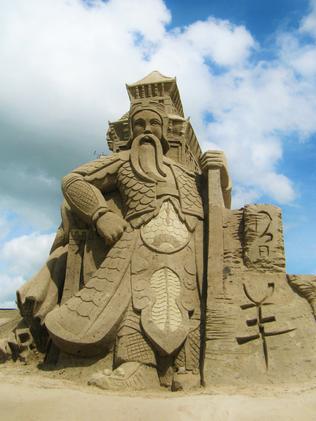 A sand sculpture based on the Terracotta Army.