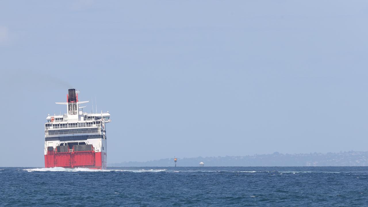 Spirit of Tasmania. Shipping passing through Port Phillip Heads. Picture: Alan Barber