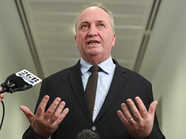 CANBERRA, Australia - NewsWire Photos - June 25, 2024:  Barnaby Joyce holds a press conference at Parliament House in Canberra. Picture: NewsWire / Martin Ollman