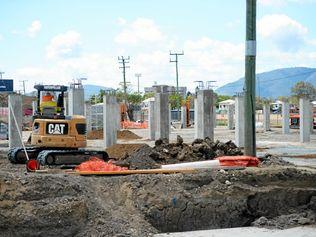 Construction of the new Aldi store on Gladstone Road.