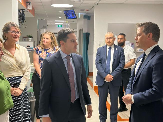 NSW Health Minister Ryan Park and NSW Jewish Board of Deputies President David Ossip visit Bankstown Hospital. Picture: Supplied