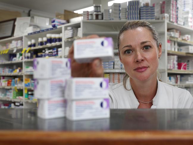 Pharmacy Guild Tasmania acting president Madeleine Bowerman with some of the meningococal vaccine at Terry White Chemmart in Sorell. Picturte: SAM ROSEWARNE.