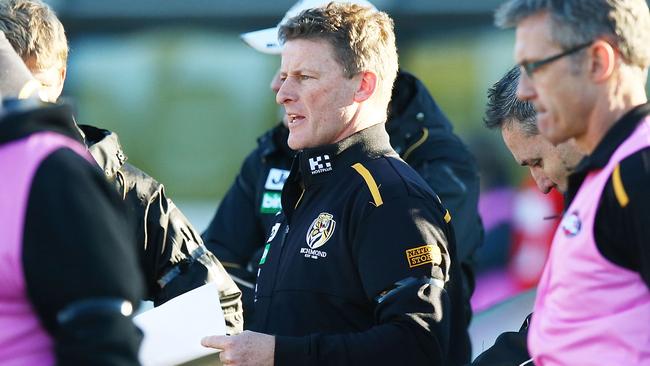 More pressure has been piled on Richmond coach Damien Hardwick after the Tigers were hammered by Greater Western Sydney yesterday. Picture: Getty Images
