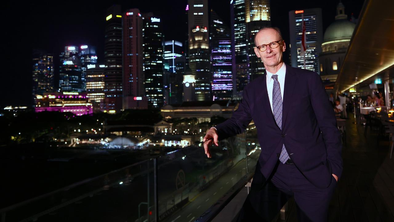 ANZ chief executive Shayne Elliott in Singapore to celebrate the 50th anniversary of the bank operating there.