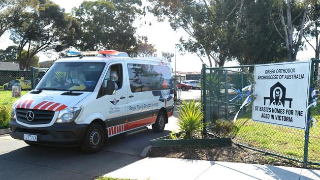 Several staff members tested positive at St Basil’s aged care home in Fawkner. Picture: Andrew Henshaw