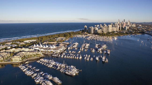 Aerial photos of Mariner's Cove on The Spit at the Gold Coast. Picture: Sunland Group