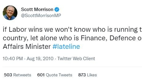 Tweet that came back to haunt ScoMo