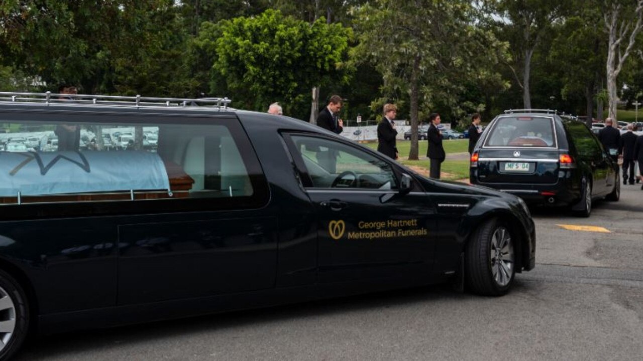 The funeral procession for Kate Leadbetter and Matt Field.