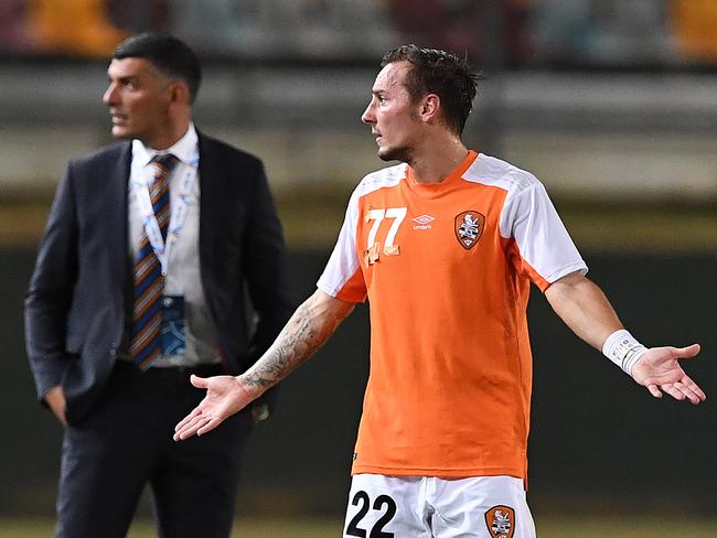 The Roar’s embarrassment was compounded by the jersey farce. Picture: AAP
