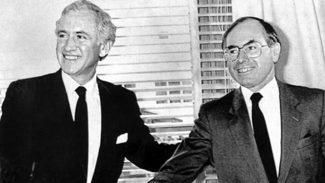 With John Howard in 1984.