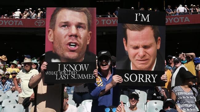 New Zealand fans rip into the Aussies at the MCG. Picture: Michael Klein