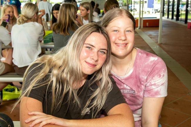 Katelyn Jenner and Lillyana Naumann from St Patrick's College experience a day in the life of a uni student at CQUniversity's Mackay Uni Experience.Picture: Michaela Harlow