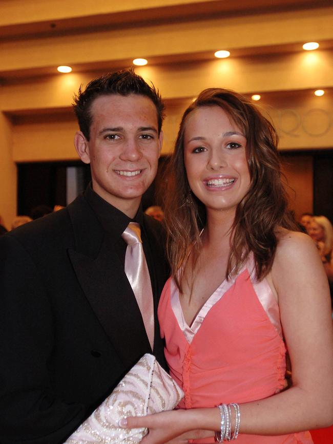 OCTOBER 01, 2005: News. Reporter: Katrina Jones. Emmanuel College formal at the Gold Coast International Hotel. Chris Waters and Lauren Plass. PicJodie/Richter