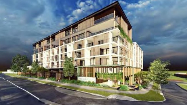 An artist’s rendition of the beachside apartment complex in Buddina.