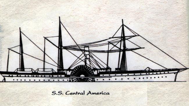 Tragic ending: A drawing of the side-wheel streamer SS Central America.