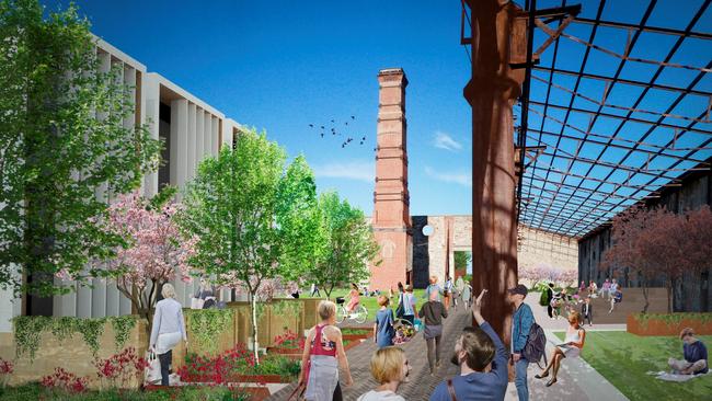 An artists’s impression of the proposed Bowden heritage precinct.