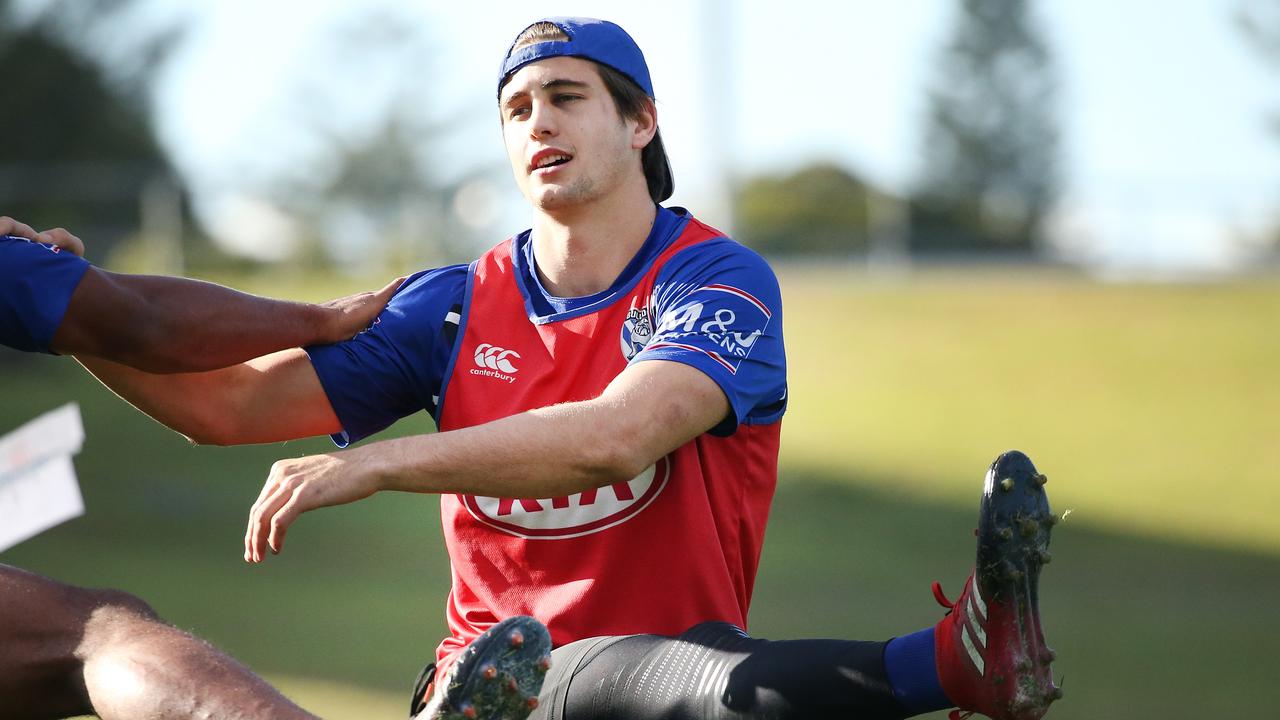 Lachlan Lewis training with the Bulldogs.