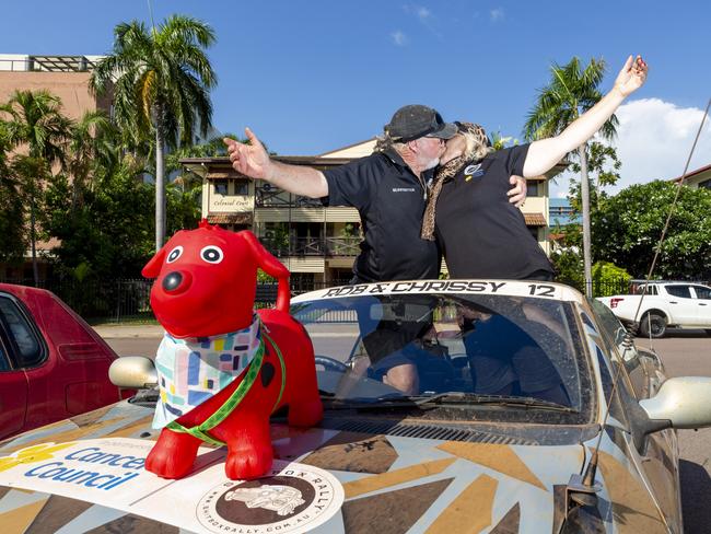 From Gold Coast, Rob Green and Chrissy Arundel travelled 3342kms in a Renault Megane Convertible which they paid $700 for. Picture: Floss Adams.