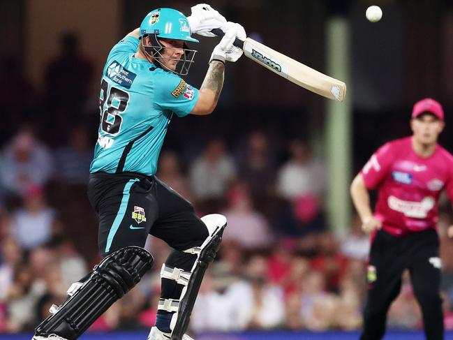 Josh Brown batting for the Brisbane Heat against the Sydney Sixers in February, 2023. Picture: Matt King/Getty Images.