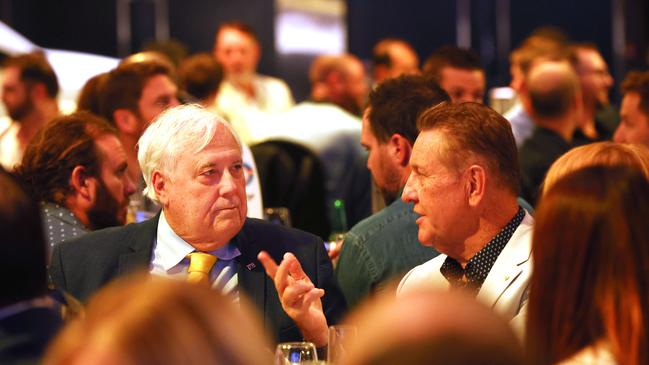 Andrew Bell and Clive Palmer at the Star casino . Pic Annette Dew
