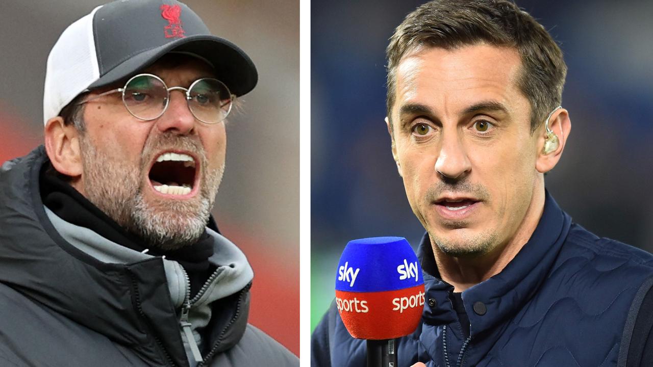 Jurgen Klopp and Gary Neville have clashed.