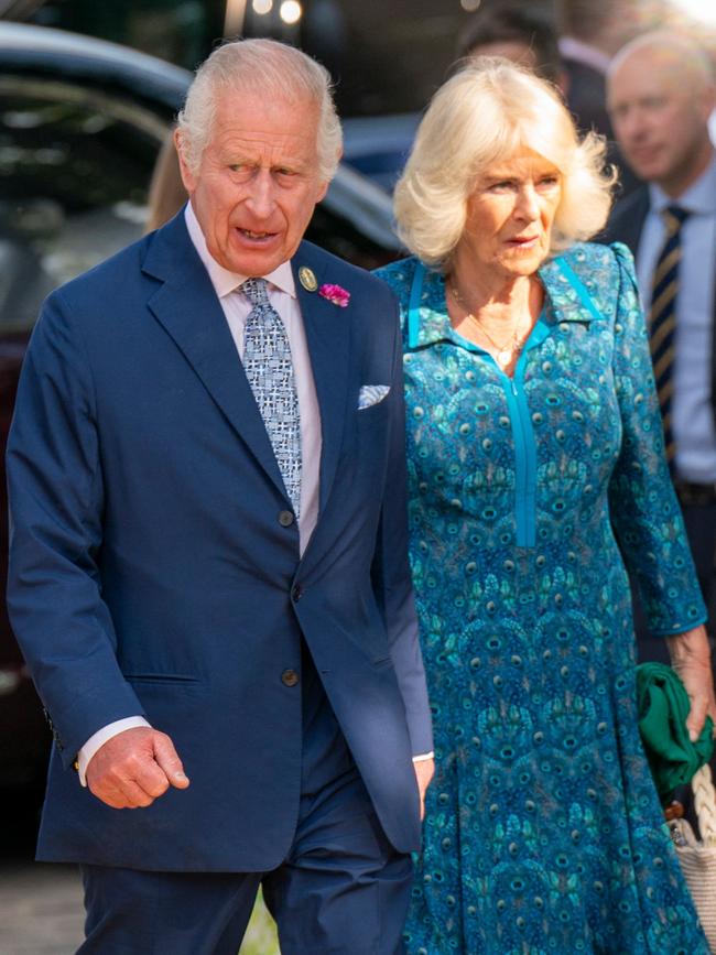 The King and Queen Camilla, both keen gardeners, at the annual event. Picture: AFP