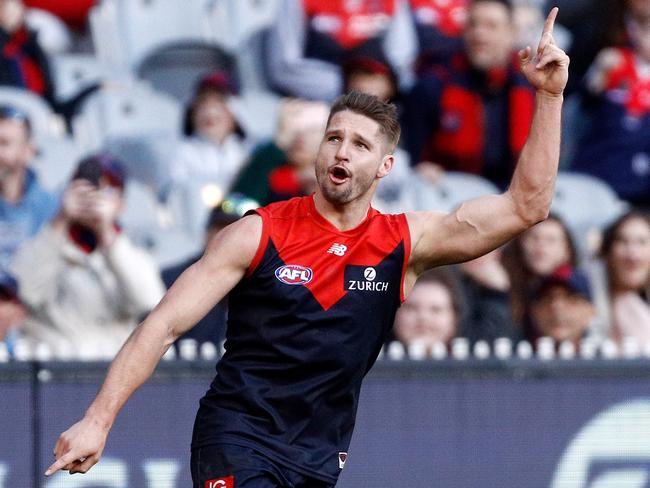 Jesse Hogan wants to enjoy football again like he did in the early stages of his career at the Demons. Picture: AAP Image/Daniel Pockett