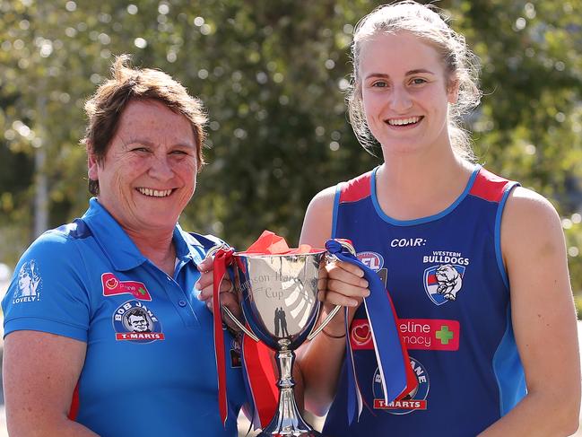 AFL Women's Bulldogs preview Bulldogs game Left Lisa Hardeman & Ellyse Gamble Picture:Wayne Ludbey