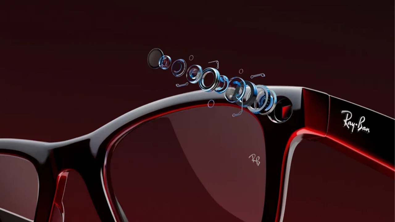 The Ray-Ban Meta Wayfarer Smart Glasses channel the futuristic tech commonly seen in Hollywood spy movies. Picture: Meta