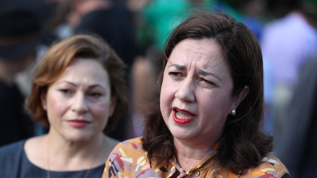 Premier Annastacia Palaszczuk, right, with Deputy Premier and Treasurer Jackie Trad.