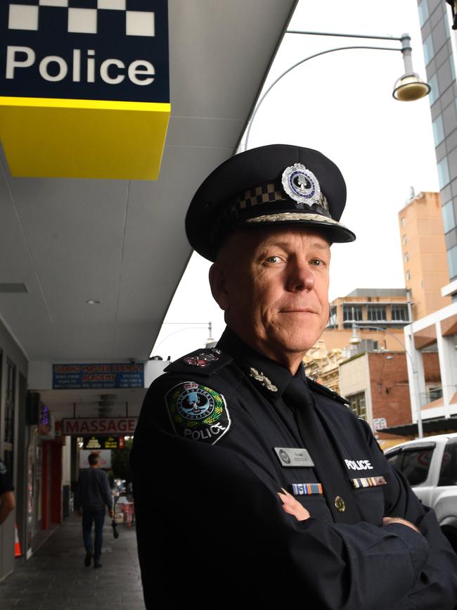 Police Commissioner Grant Stevens outside the Hindley St Police Station when it opened last year. Picture: NCA NewsWire / Tricia Watkinson