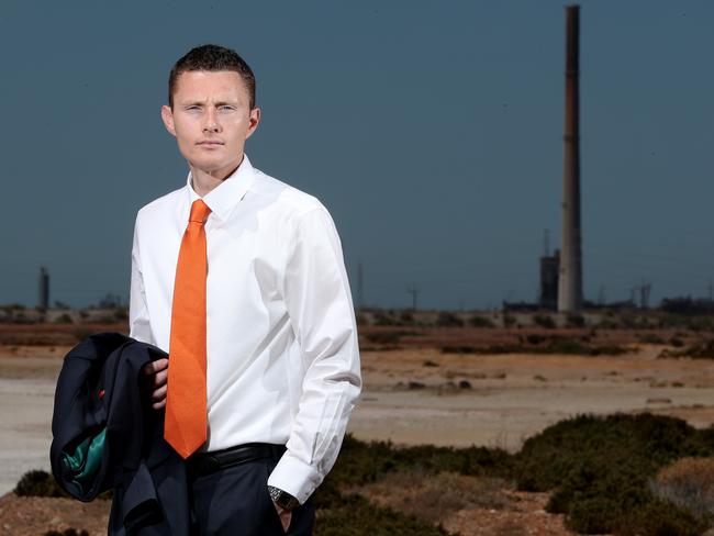 Port Augusta Mayor and SA Best candidate Sam Johnson at Bird Lake today . Picture: Dylan Coker