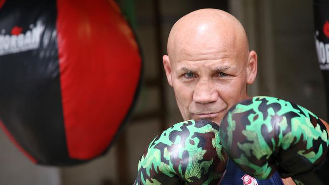 Chapel Hill boxing trainer Mark 'Chopper' Burgess has worked with of Qld's biggest sporting teams, including the Qld Reds. Picture: Peter Cronin