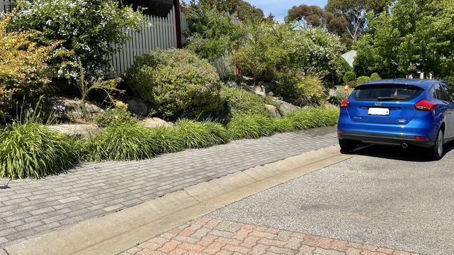 The unofficial parking bay the Billings paid for to ensure they had a safe car park that would not disturb other residents. Picture: Emily Jarvis