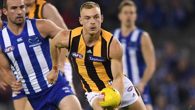 James Worpel flourished in the absence of Brownlow medallist Tom Mitchell Picture: AAP Image/Julian Smith.