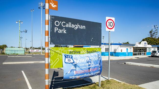 The scene of the fight, O'Callaghan Park, Zillmere. Picture: Richard Walker