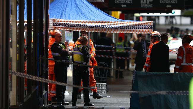 Emergency services workers at the scene. Picture: Robert Cianflone/Getty Images