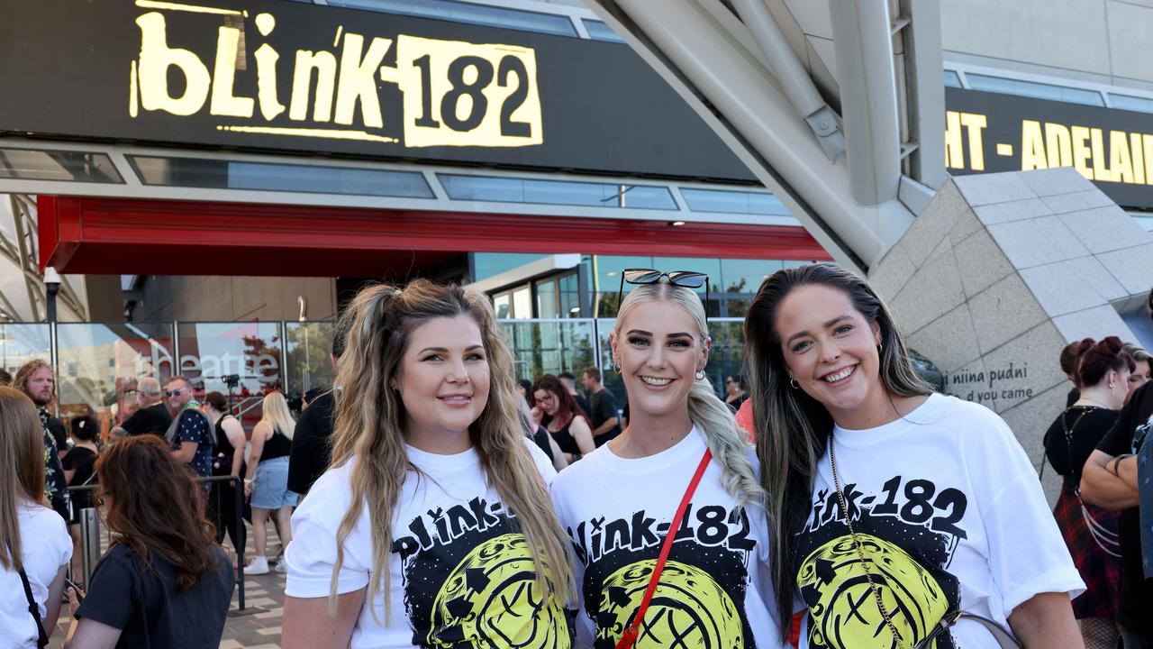 Blink 182 fans at the Adelaide Entertainment centre. Picture: Kelly Barnes