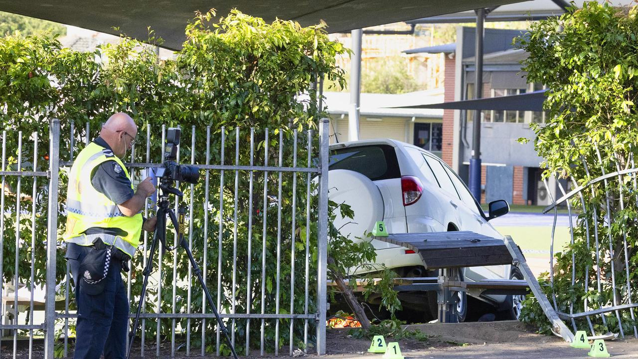 A child is dead and several others injured after a car crashed into a primary school on Tooronga Rd, Hawthorn East. Picture: NewsWire / Luis Enrique Ascui