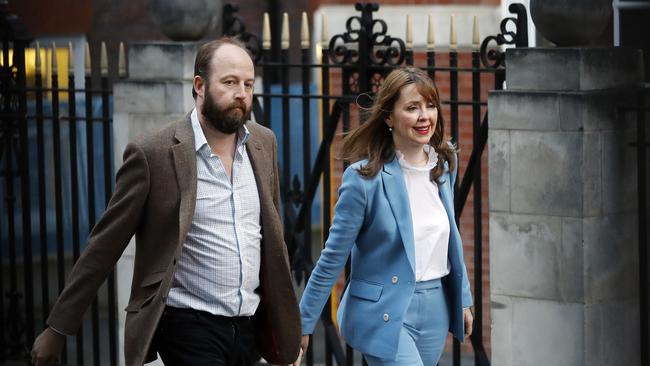 Theresa May’s joint chiefs of staff, Nick Timothy and Fiona Hill, who have resigned. Picture: AP