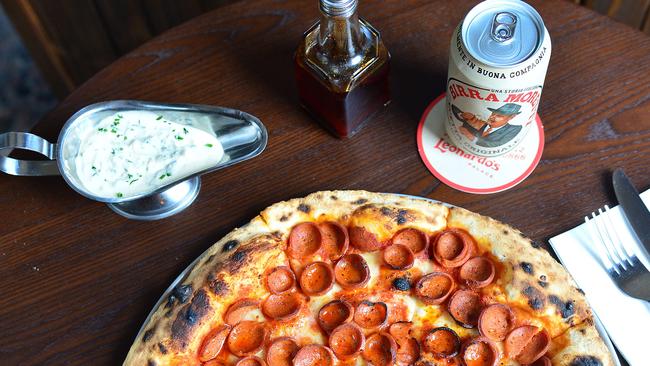 Pepperoni pizza at Leonardo’s. Picture: Nicki Connolly