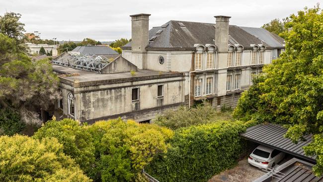 Billionaire Edward Craven’s house on St Georges Rd, Toorak, is known as a “ghost mansion” because it stood vacant for several years before he bought it. Picture: Jake Nowakowski.