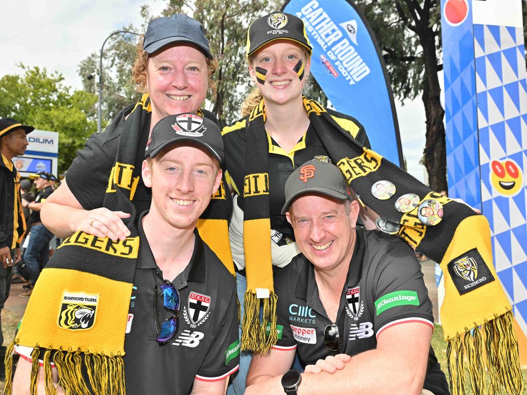 Footy fans enjoying the Norwood Food and Wine Festival on Sunday. Picture: Brenton Edwards