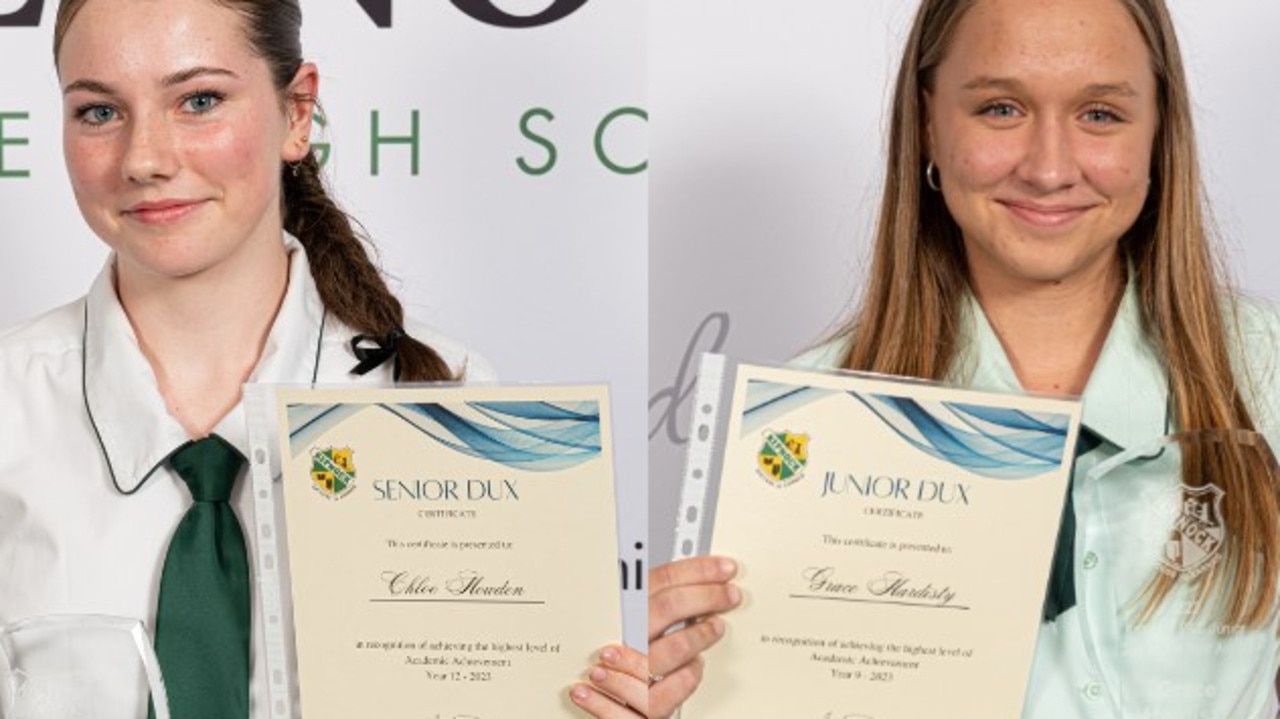 Grace Hardisty and Chloe Howden named as Kepnock State High School Duxes for 2023. Image credit: Paul Beutel.