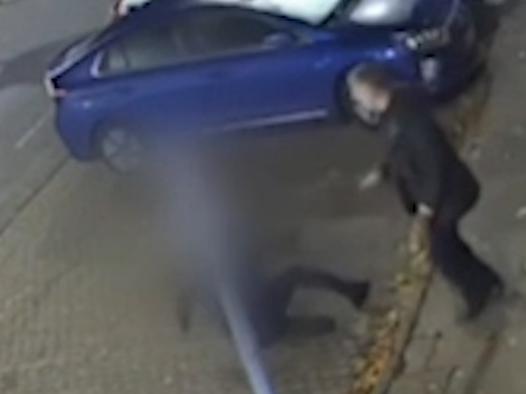 CCTV footage shows the moment a British MP knocked a man to the ground.