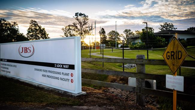 The northern Australian offices of JBS in Dinmore, west of Brisbane, after being hit by a cyber attack. Picture: Patrick Hamilton / AFP