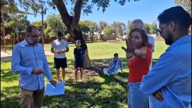 Videos show a confrontation between pro-Palestine activists and Early Childhood Education Minister Anne Aly in a Perth park at the weekend. Picture: YouTube