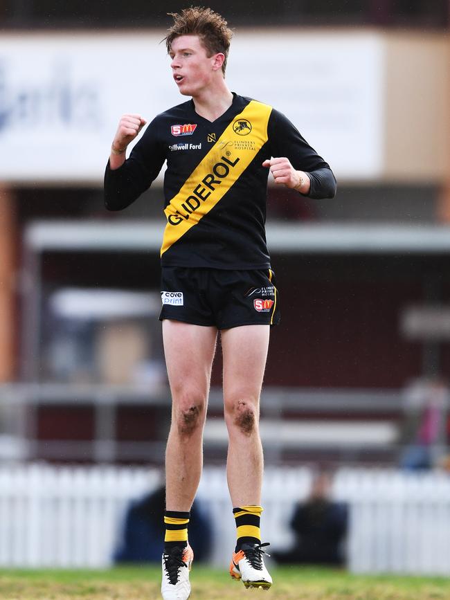 Lachlan Hosie playing for Glenelg last year. Picture: AAP/Mark Brake