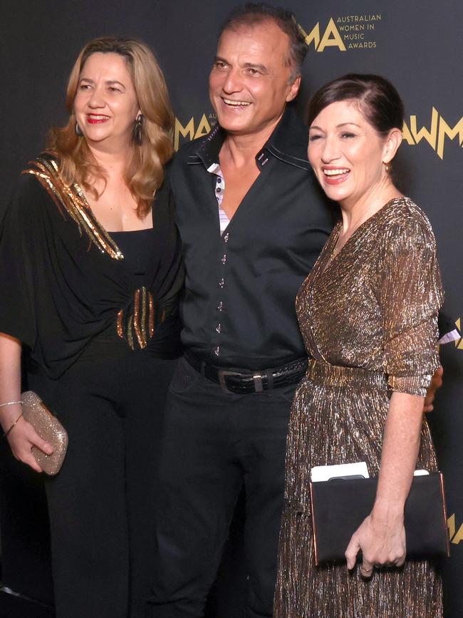 Annastacia Palaszczuk, Reza Adib and Leeanne Enoch at The Australian Women In Music Awards. Picture: Steve Pohlner